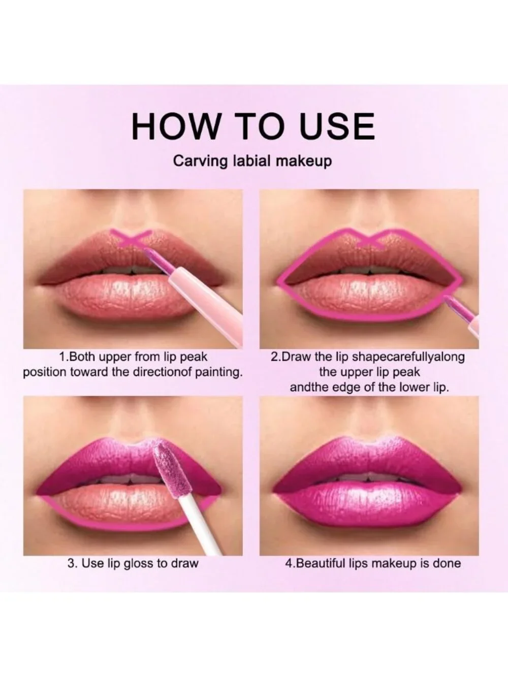 Womens 07# Hot Pink-Metallic Glitter Liquid Lipstick lippies Lip Gloss